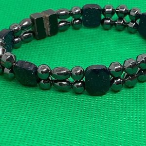 Dark Grey/Midnight Blue Metallic Bracelet